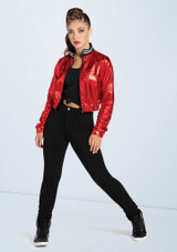 Weissman Cropped Metallic Windbreaker Rosso [Rosso]