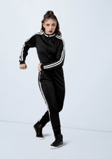 Weissman Striped Long Sleeve Jumpsuit Black [Black]