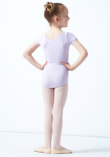 Capezio Girls Short Sleeve Belted Leotard Lavender Back [Purple]