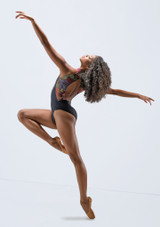 Ballet Rosa Avery High Neck Open Back Leotard Black Back 2 [Black]