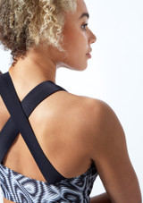 Move Dance Stellar Cross Back Crop Top - Dimensions Close up back [Patterned]