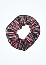 Alegra Gymnastics Hair Scrunchie Black-Pink Main [Patterned]
