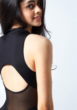 Bloch Adirah Zip Up Corset Leotard Black Close up back [Black]