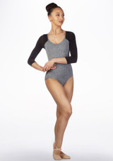 Capezio Shrug V-Back Leotard Grey Front [Grey]