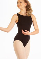 Capezio High Neck Tank Leotard Black Front [Black]