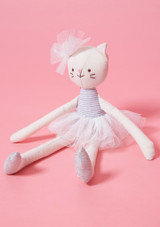 Dancer Cat With Bow White [White]