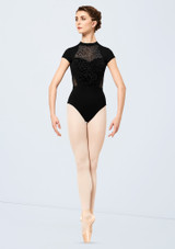 Bloch Keina Animal Print Mesh Leotard Black Front 2 [Black]