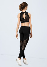 Bloch Azami Animal Print Crop Top Black Front 2 [Black]