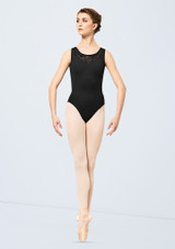 Bloch Olimpia Animal Print Mesh Tank Leotard Black Front [Black]