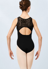 Bloch Yasmine Animal Print Mesh Tank Leotard Black Back [Black]