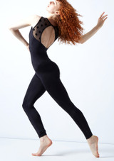 Move Dance Ariella Open Back Catsuit Black Back [Black]