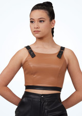 Weissman Faux Leather Crop Top