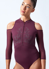 Bloch Indiana Zip Up Cold Shoulder Leotard Crop [Purple]