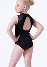 Bloch Girls Madinsson Zip Front Tank Leotard Black Back [Black]