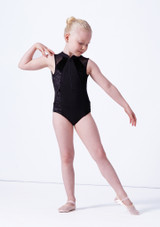 Bloch Girls Madinsson Zip Front Tank Leotard Black Front [Black]