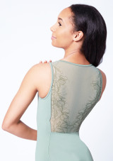 Bloch Maya Scoop Neck Lace Tank Leotard Back 2 [Green]