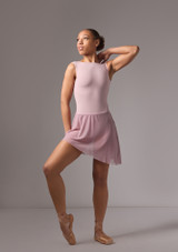 Move Dance Riley Asymmetric Mini Skirt French Mauve Front [Pink]
