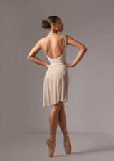 Move Dance Vanessa Gathered Long Skirt Latte Back [Brown]