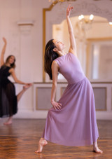 Move Dance Elise Long Skirt Latte Back [Brown]