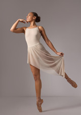 Move Dance Amaya Asymmetric Skirt Latte Front 2 [Brown]