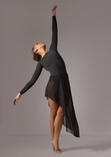 Move Dance Amaya Asymmetric Skirt Latte Back [Brown]