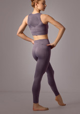 Move Dance Isabelle Seamless Tank Crop Top Slate Back [Grey]