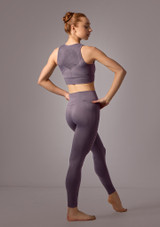 Move Dance Isabelle Seamless Tank Crop Top Slate Back [Grey]