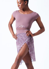 Move Dance Reverie Mid-Length Wrap Skirt Front [Pink]