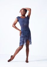 Move Dance Reverie Mid-Length Wrap Skirt Front [Blue]