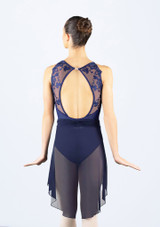 Ballet Rosa Alba Camisole Lace Leotard Navy Blue Back [Blue]