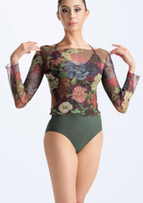 Ballet Rosa Imogen Floral Mesh Top Front [Multi-Colour]