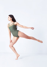 Intermezzo Bahia Sleeveless Embroidered Leotard Green Front 2 [Green]