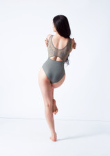 Intermezzo Bahia Sleeveless Embroidered Leotard Green Back [Green]
