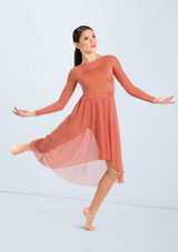 Weissman Mesh High-Low Midi Dress Sienna 2 [Brown]