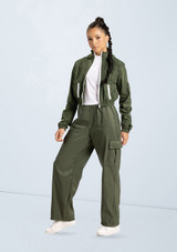 Weissman Zip-Up Hooded Windbreaker Olive Front [Green]