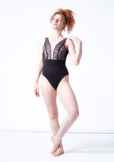 So Danca Risette Lace Leotard Black Front 2 [Black]