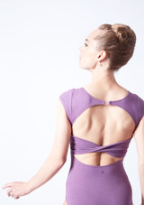Move Dance Tabitha Twist Cap Sleeve Leotard Purple Back [Purple]