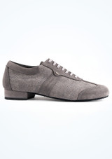 PortDance Mens Pietro Street Grey Denim Suede Dance Shoe