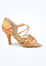 PortDance Pro 001 Satin Tan Ballroom Shoe - 2.5" [Brown]