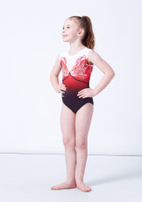 Milano Amaryllis Red Tank Sleeve Gymnastics Leotard