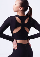 Move Dance Adalia Ribbed Cutout Long Sleeve Top