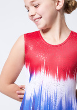 Tank Leotard RED WHITE BLUE STIPPLE FLEX SILVER GALAXY Red-White-Blue Front 3 [Red]