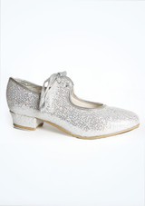Alegra Hologram Glitter Tap Shoe - Silver