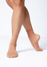 Capezio Girls Ribbed Ballet Socks
