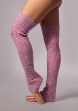 Move Dance Allie Space Dye Knit Legwarmers Plum Front [Purple]