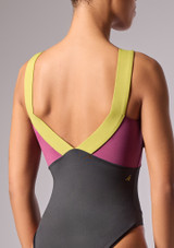 Move Dance Addison Zip Up Leotard Plum Front 5 [Purple]