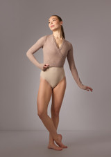 Skin Friendly Knit ballet wrap Mushroom Front 3 [Brown]