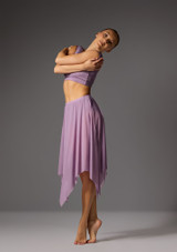 Jolista Harmony Hankerchief Hem Lyrical Skirt Dark Lilac Front 2 [Purple]