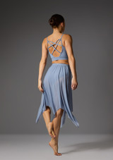 Jolista Harmony Hankerchief Hem Lyrical Skirt Slate Blue Back [Blue]