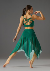 Jolista Harmony Hankerchief Hem Lyrical Skirt Evergreen Back 3 [Green]